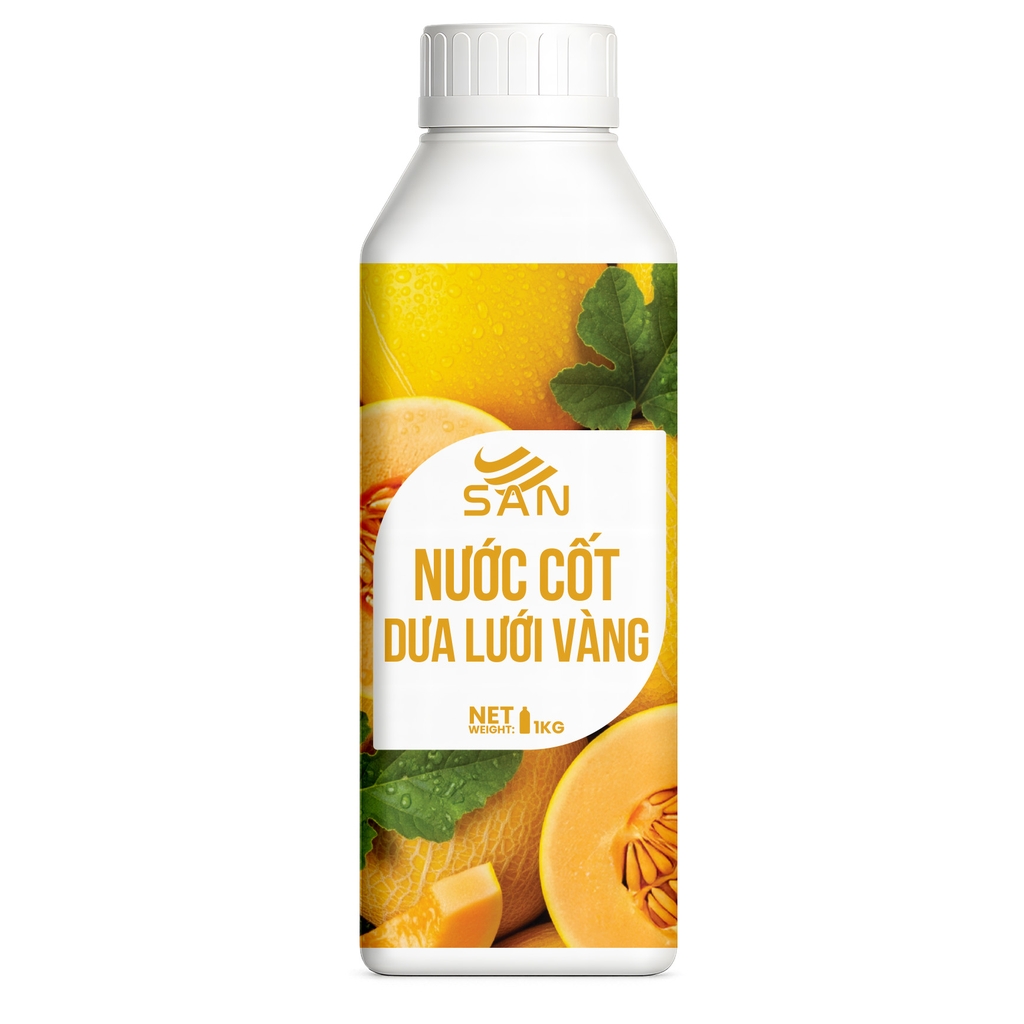 NƯỚC CỐT DƯA LƯỚI VÀNG Chai 1Kg, tặng sách công thức, tiện dụng, trái cây tự nhiên, đậm đặc, chuyên dùng pha chế trà trái cây, soda