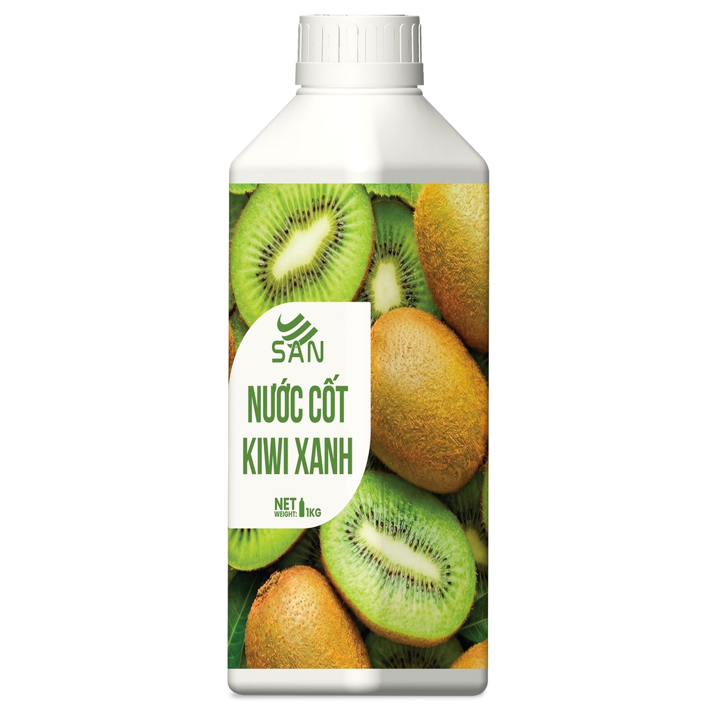 NƯỚC CỐT KIWI XANH Chai 1Kg, tặng sách công thức, tiện dụng, trái cây tự nhiên, đậm đặc, chuyên dùng pha chế trà trái cây, soda