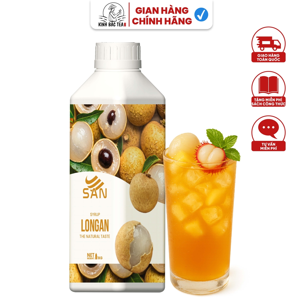 SYRUP LONG NHÃN – LONGAN SYRUP (100 ml), tặng sách công thức, tiện dụng, trái cây tự nhiên, đậm đặc, chuyên dùng pha chế trà trái cây, soda