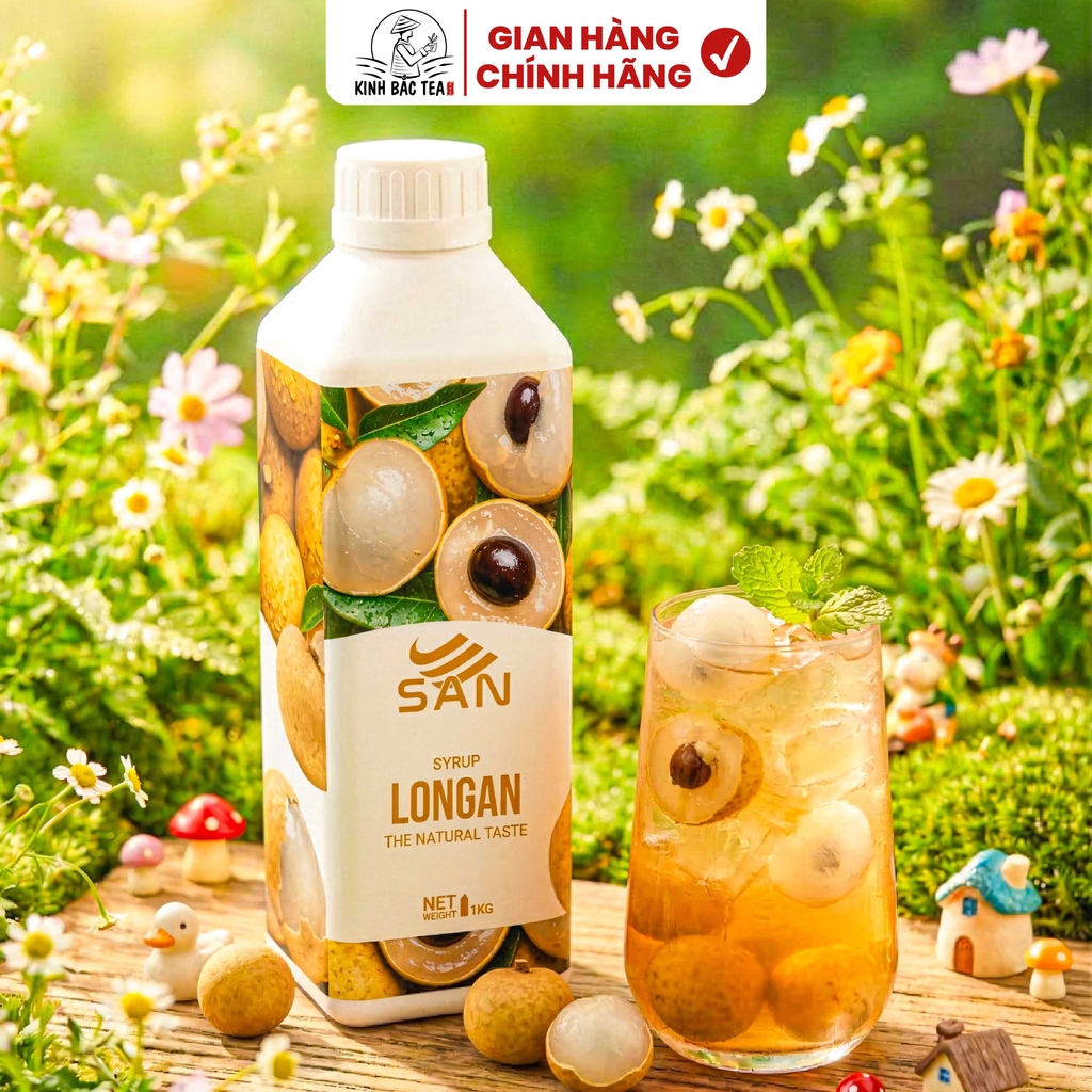 SYRUP LONG NHÃN – LONGAN SYRUP (100 ml), tặng sách công thức, tiện dụng, trái cây tự nhiên, đậm đặc, chuyên dùng pha chế trà trái cây, soda