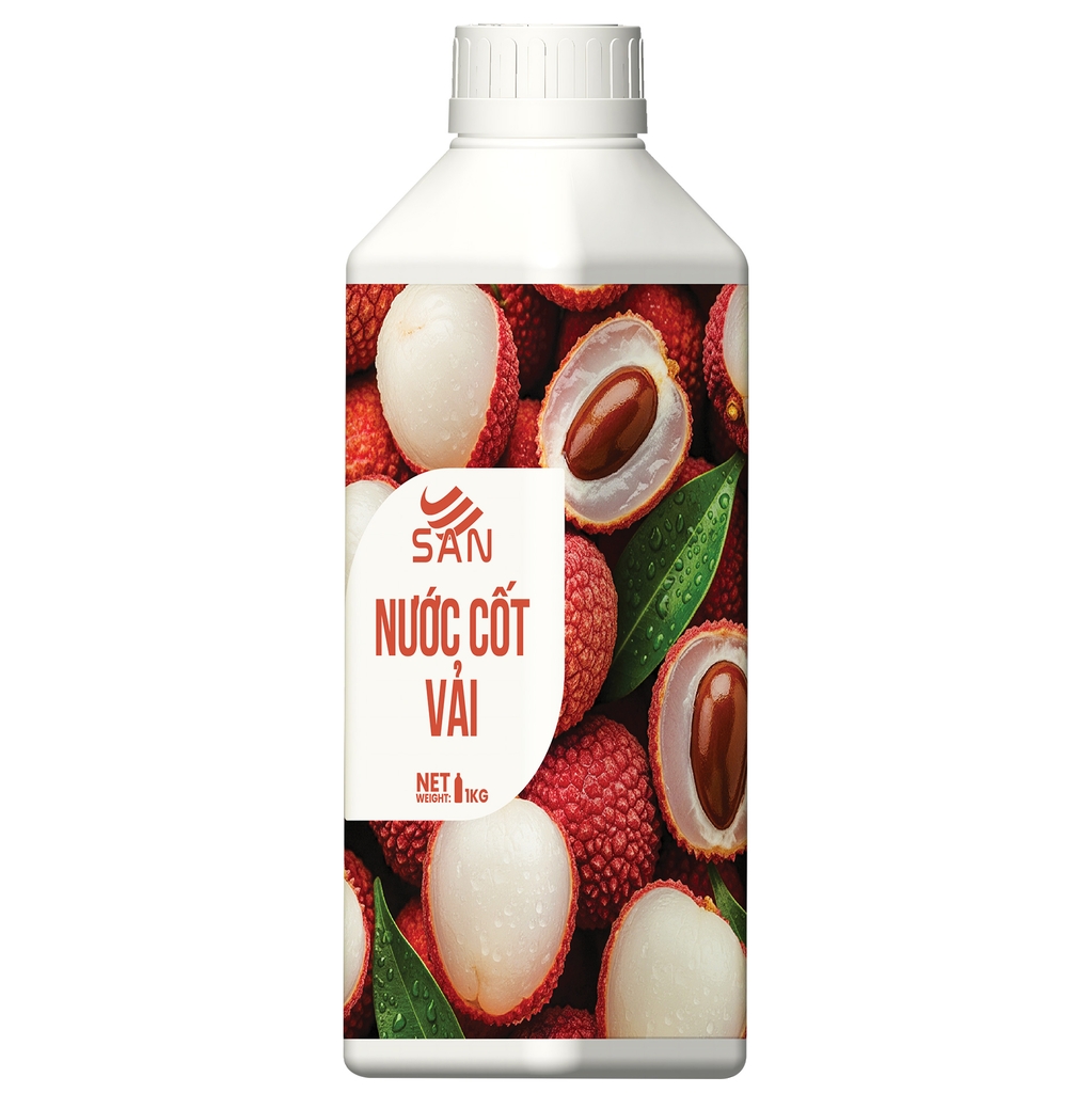 Nước Cốt Vải SAN Chai 1Kg