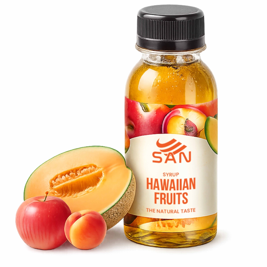Syrup Táo Đào Dưa Lưới SAN Chai 1Kg