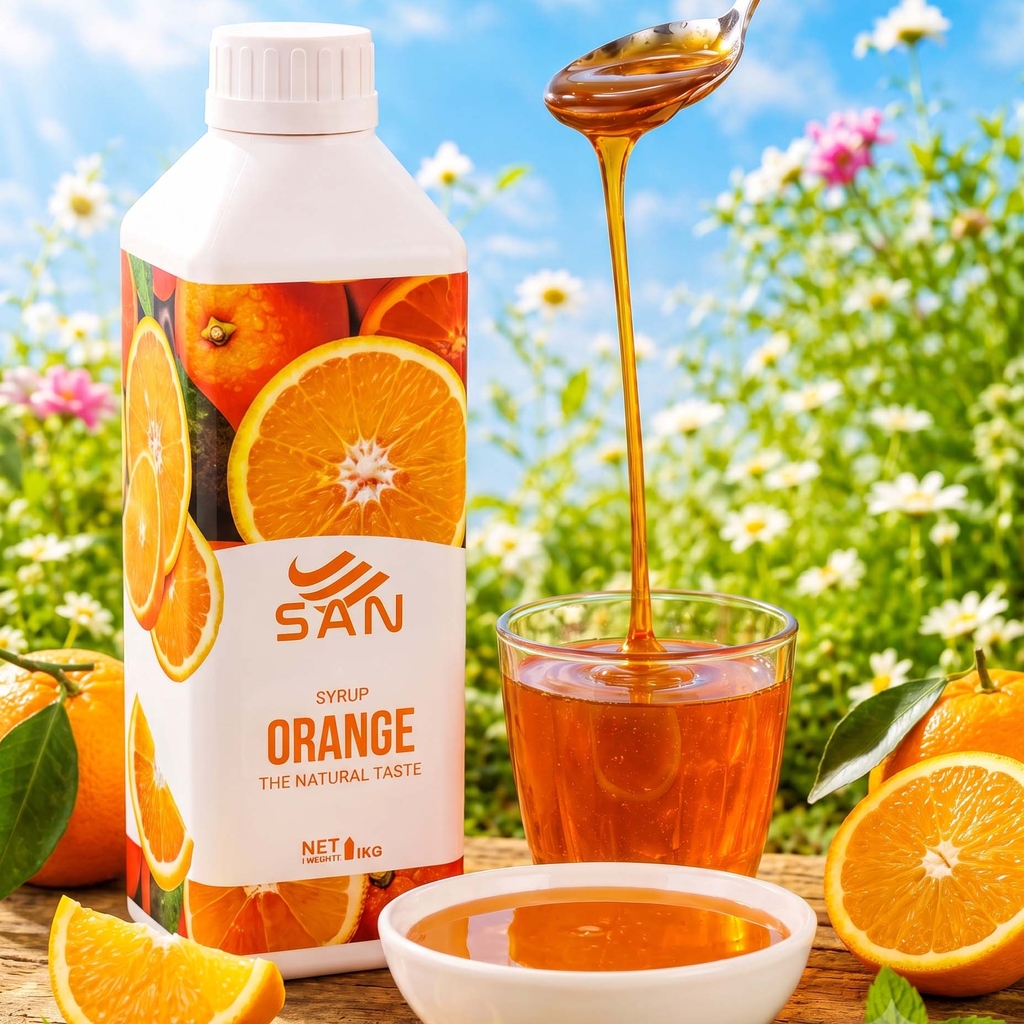 Syrup Cam Vàng SAN Chai 1Kg