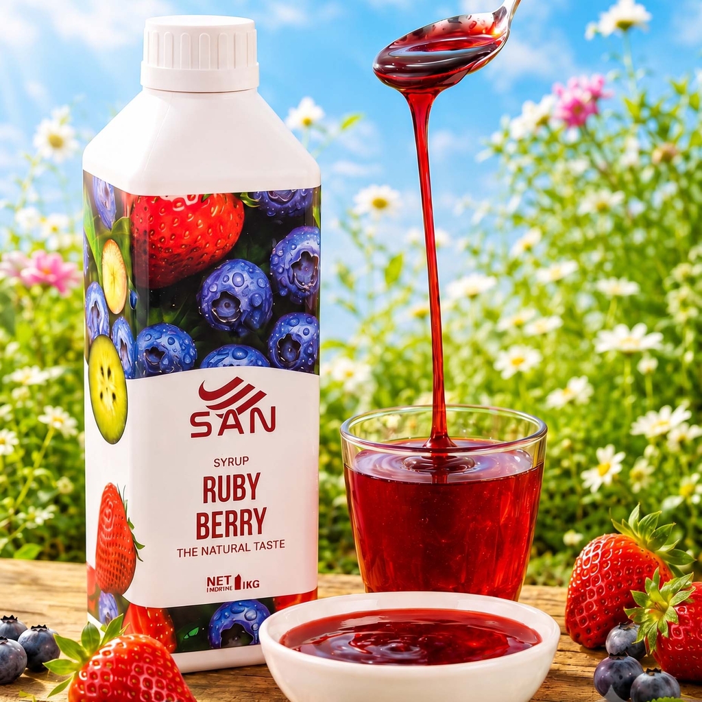 Syrup Berry Quả Mọng SAN Chai 1Kg