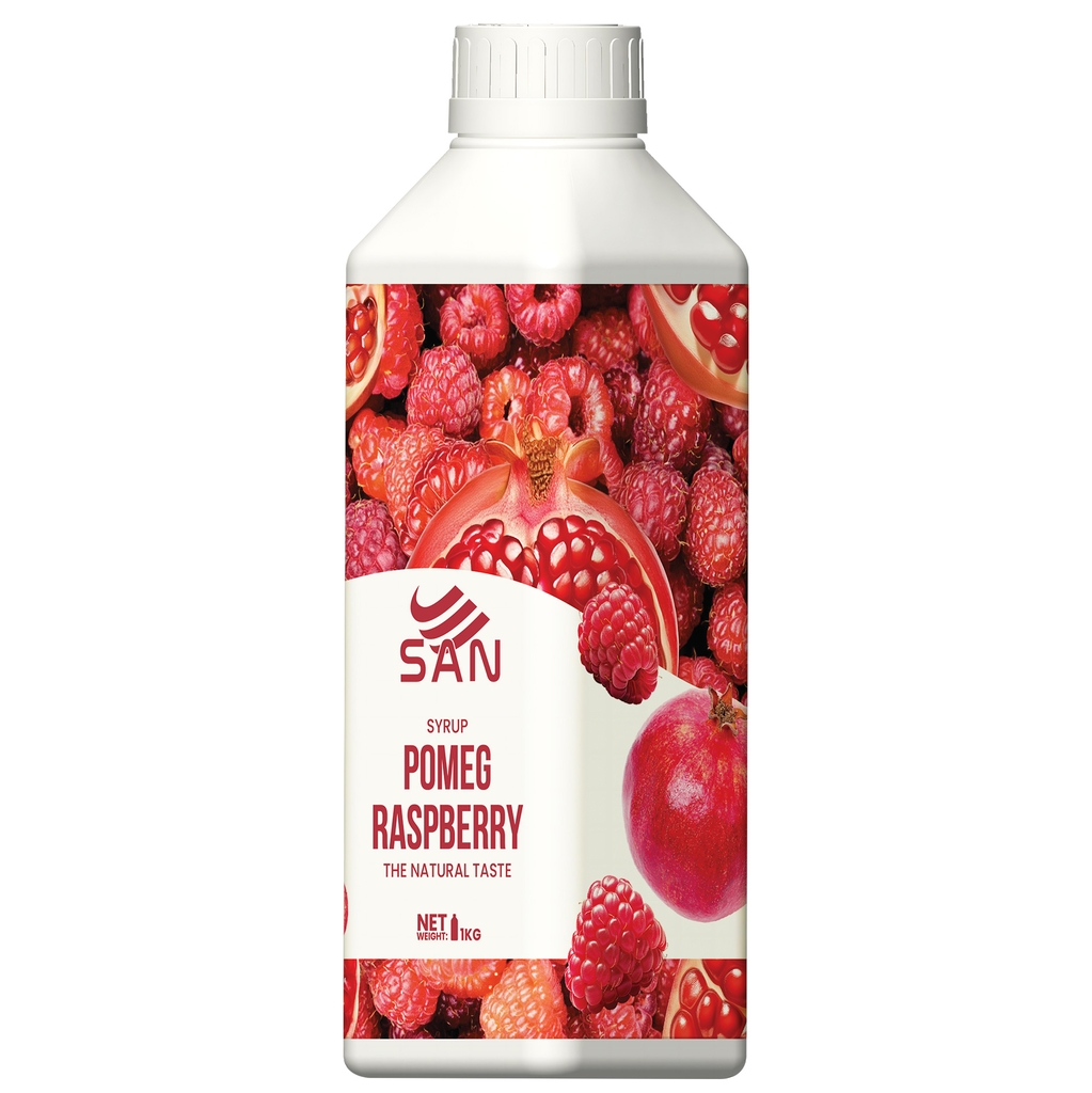 Syrup Lựu Đỏ Mâm Xôi SAN Chai 1Kg