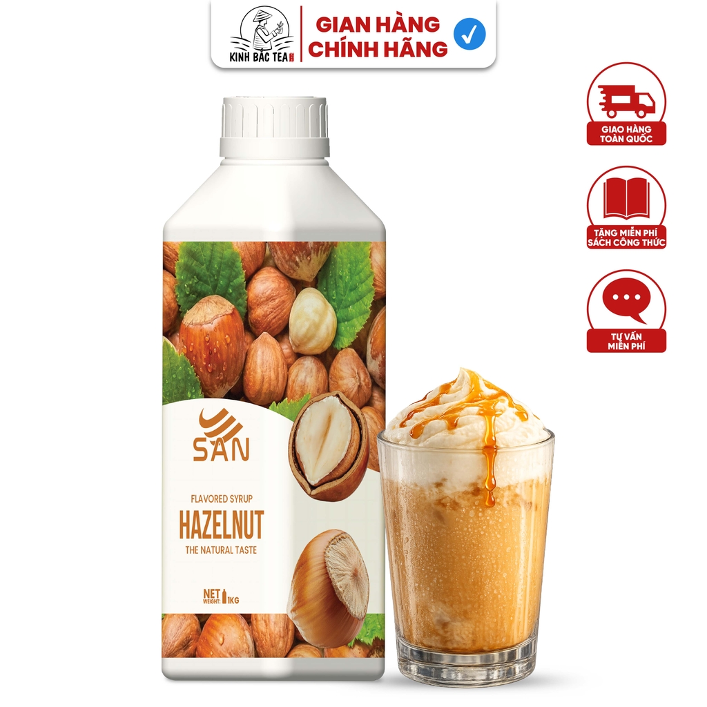 SYRUP HƯƠNG HẠT PHỈ Chai 1Kg, đậm đà, có chai chiết 100ml tặng công thức, latte, trà sữa, làm bánh, pha chế đa dạng