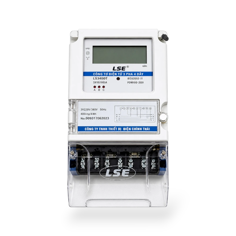 Công tơ điện tử 3P 340 ĐT 3X10(100A) LSE LS340ĐT (Kiểm Định)