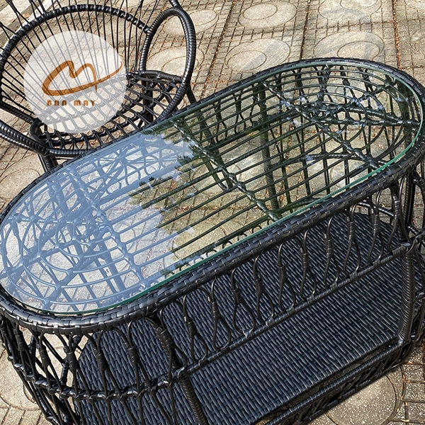 Bàn Ghế Mây Nhựa Đuôi Công – Bộ 2 Ghế 1 Bàn Tạo Điểm Nhấn Sang Trọng Cho Không Gian Sống