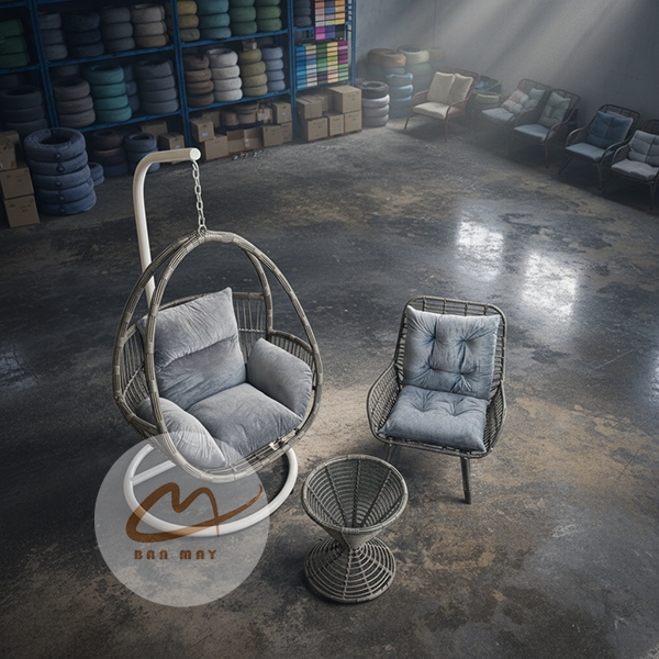 Bàn Ghế Mây Nhựa Thư Giãn Phượng Hoàng Đơn – Combo Xích Đu, Ghế Và Bàn Cho Góc Nghỉ Ngơi Ngoài Trời