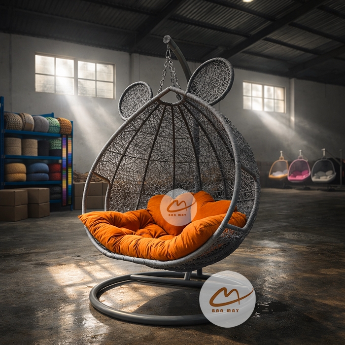 Ghế Xích Đu Đôi Tai Gấu – Thiết Kế Giọt Nước Biểu Tượng Cho 2 Người