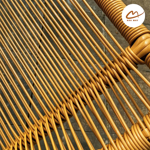 Ghế bập bênh mây nhựa, bộ bàn trà nội thất sân vườn Bản Mây thủ công, chịu nắng, chịu mưa