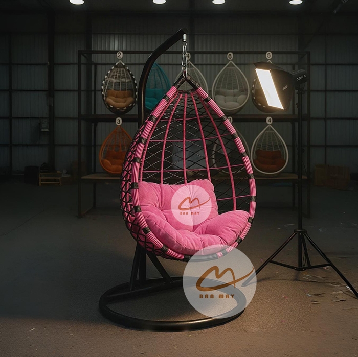 Xích Đu Mây Nhựa Giọt Nước Cần Đơn – Không Gian Nhỏ Vẫn Ngồi 2 Người Thoải Mái