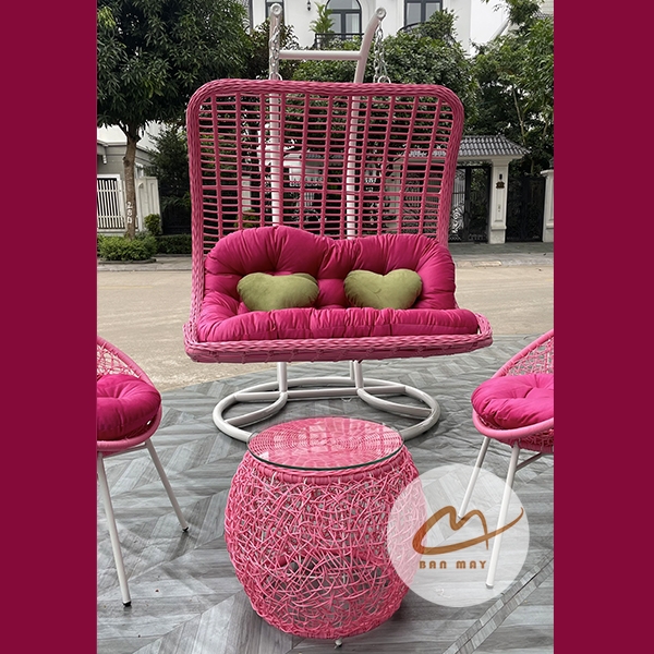 Bộ Bàn Ghế Xích Đu Lưng Vòm Cần Kép, Nội Thất Đại Gia Đình Bền Bỉ mà Sang Trọng