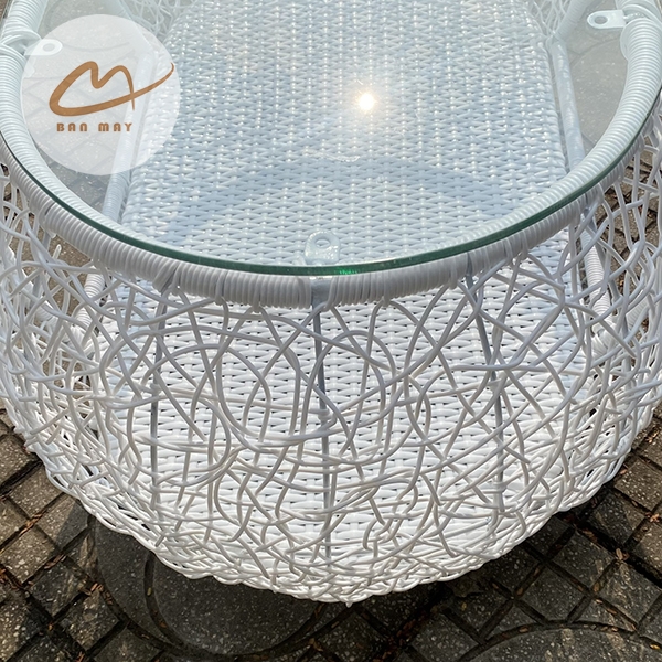 Bàn Ghế Mây Nhựa Putin Đan Rối, Thiết Kế Gọn Sang Với Hộc Bàn Tiện Dụng