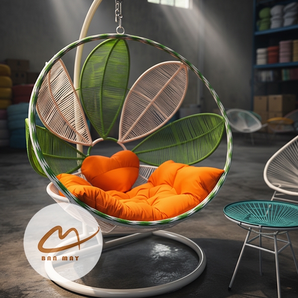 Bộ bàn ghế ban công, xích đu ngoài trời nội thất Bản Mây khung thép đan mây nhựa thủ công cao cấp