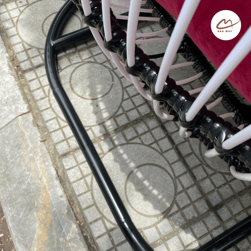 Xích Đu Ngoài Trời Dáng Bầu Dục Cao Cấp - Xích Đu Mây Nhựa Bản Mây