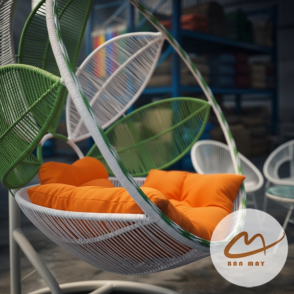 Bộ bàn ghế ban công, xích đu ngoài trời nội thất Bản Mây khung thép đan mây nhựa thủ công cao cấp