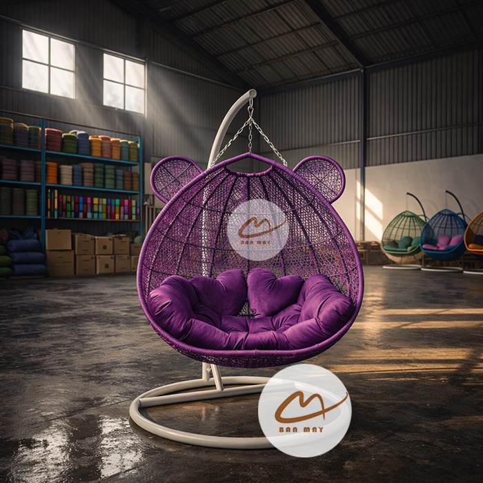 Xích Đu Mây Nhựa Tai Gấu Bản Lớn – Thiết Kế Nhận Diện Cho Không Gian Hiện Đại