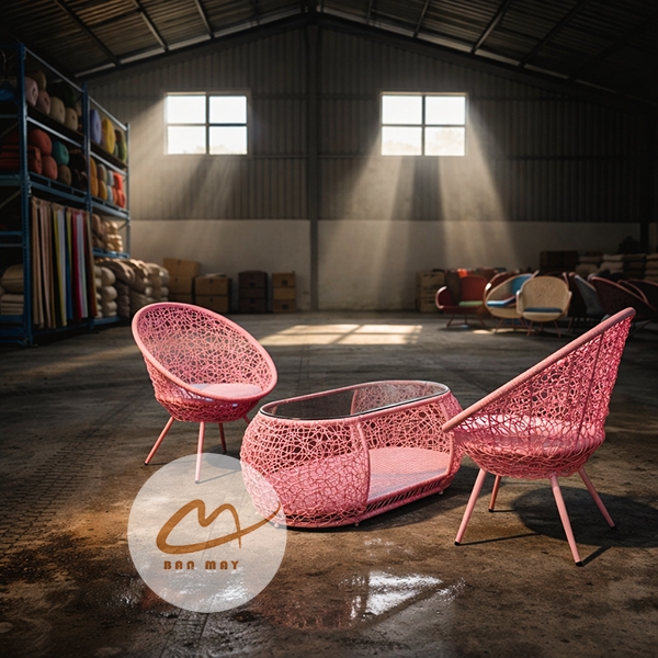 Bàn Ghế Mây Nhựa Putin Đan Rối, Thiết Kế Gọn Sang Với Hộc Bàn Tiện Dụng