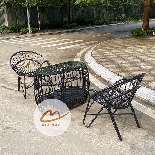 Bàn Ghế Mây Nhựa Đuôi Công – Bộ 2 Ghế 1 Bàn Tạo Điểm Nhấn Sang Trọng Cho Không Gian Sống