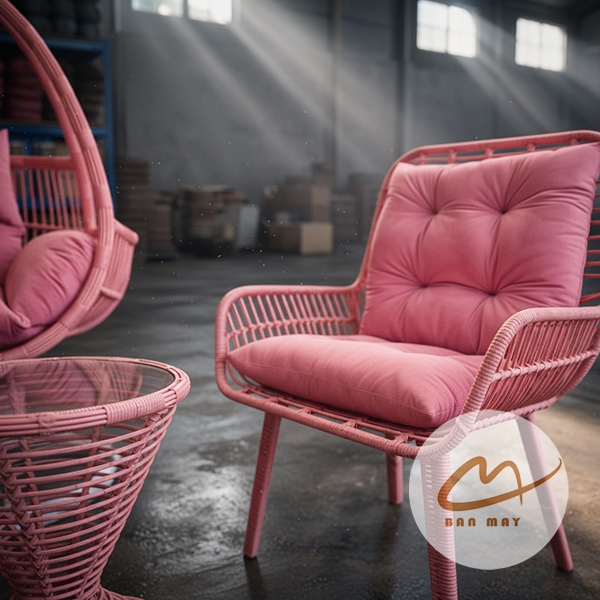 Bàn Ghế Mây Nhựa Thư Giãn Phượng Hoàng Đơn – Combo Xích Đu, Ghế Và Bàn Cho Góc Nghỉ Ngơi Ngoài Trời