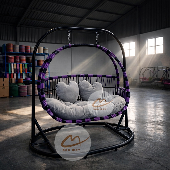 Ghế Xích Đu Thư Giãn Khung Thép Nâng Cấp - Ghế Xích Đu Đẹp Chịu Lực 350kg