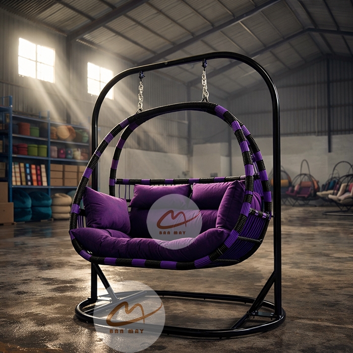 Xích Đu Sân Vườn Khung Thép Phối Màu - Giải Pháp Thư Giãn Ngoài Trời Đẳng Cấp