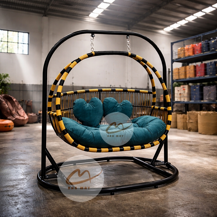 Ghế Xích Đu Thư Giãn Khung Thép Nâng Cấp - Ghế Xích Đu Đẹp Chịu Lực 350kg