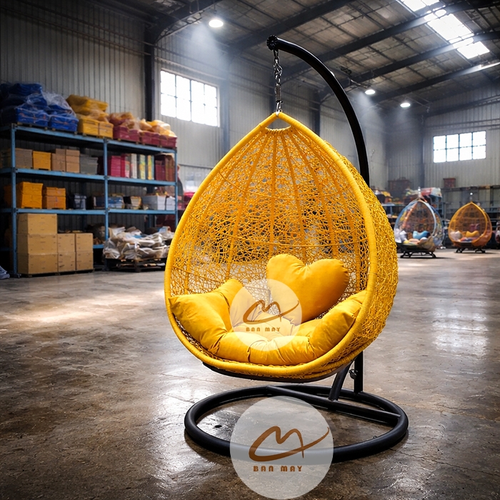 Xích Đu Trứng Đan Rối Dài – Điểm Nhấn Nghỉ Dưỡng Cho Không Gian Xích Đu Sân Vườn