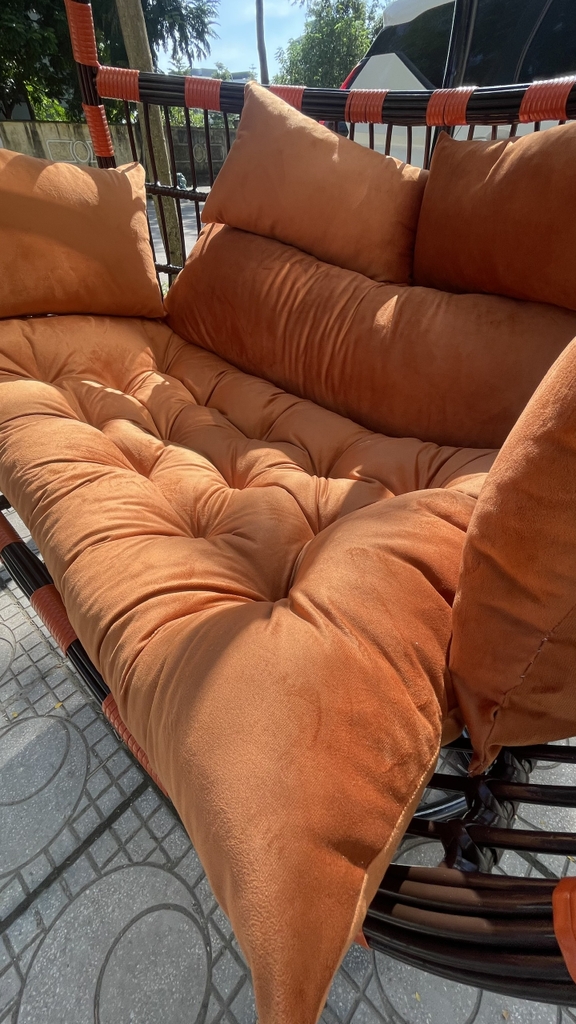 Xích Đu Trong Nhà Thiết Kế Cần Kép, Mẫu Xích Đu Mây Nhựa Decor Giếng Trời