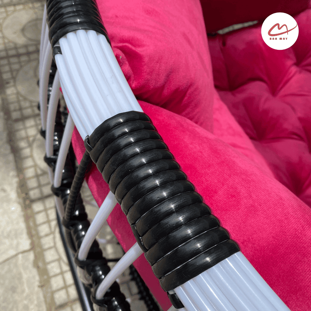 Xích Đu Ngoài Trời Dáng Bầu Dục Cao Cấp - Xích Đu Mây Nhựa Bản Mây