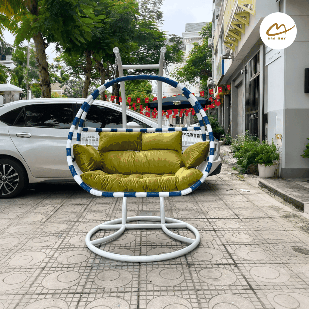 Xích Đu Mây Nhựa Cần Kép Phượng Hoàng - Mẫu Xích Đu Decor Ban Công Siêu Bền