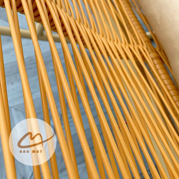 Ghế bập bênh bán nguyệt, ghế bập bênh thư giãn Bản Mây khung thép mây nhựa decor ban công, sân vườn