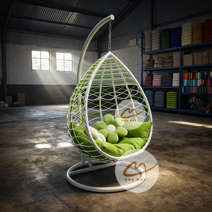 Xích Đu Trứng Phối Màu – Thiết Kế Giọt Nước Cá Tính Cho Không Gian Hiện Đại