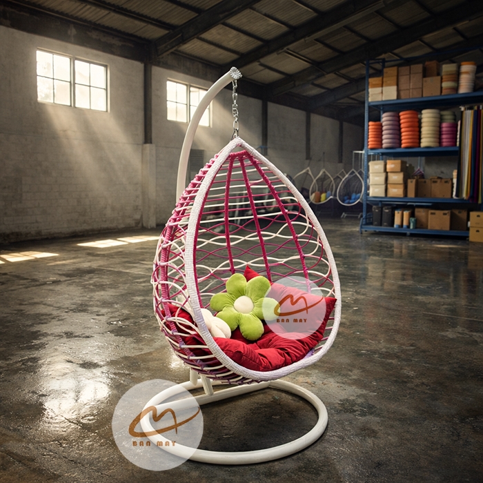 Xích Đu Trứng Phối Màu – Thiết Kế Giọt Nước Cá Tính Cho Không Gian Hiện Đại