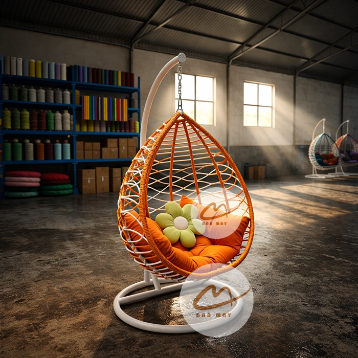 Xích Đu Trứng Phối Màu – Thiết Kế Giọt Nước Cá Tính Cho Không Gian Hiện Đại