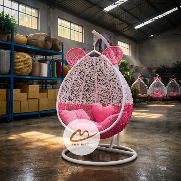 Xích Đu Thư Giãn Tai Gấu Phối Màu – Điểm Nhấn Cảm Xúc Cho Không Gian