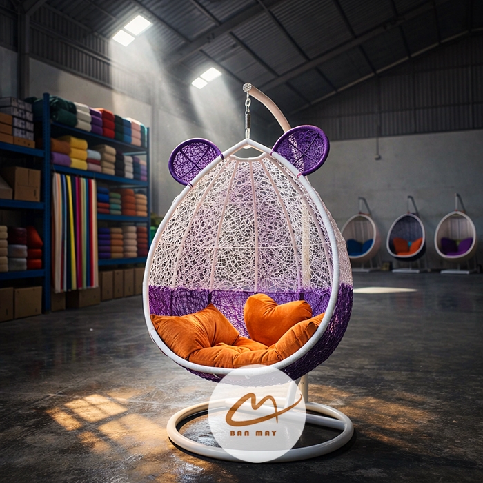 Xích Đu Thư Giãn Tai Gấu Phối Màu – Điểm Nhấn Cảm Xúc Cho Không Gian