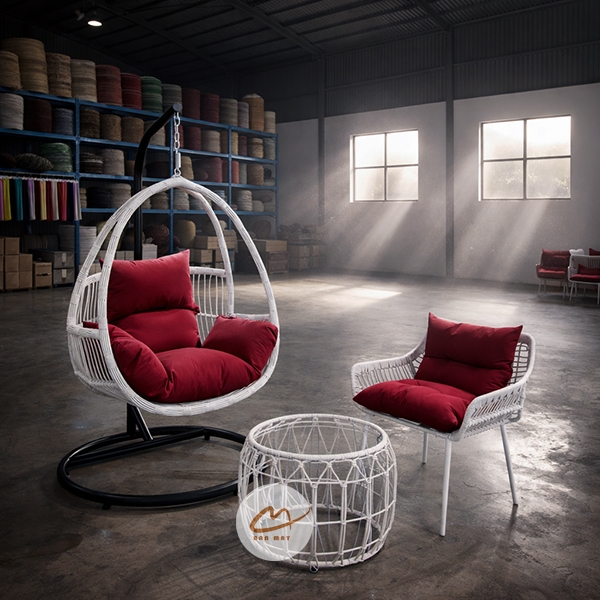 Bộ Bàn Ghế Mây Nhựa Ngoài Trời Phượng Hoàng Đơn – Góc Tiếp Khách Thư Giãn Cho Ban Công, Sân Vườn