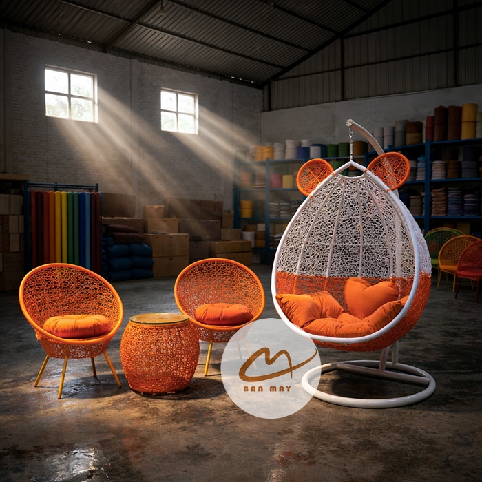 Bộ Bàn Ghế Xích Đu Tai Gấu Cao Cấp, Thiết Kế Độc Đáo Cho Sân Vườn