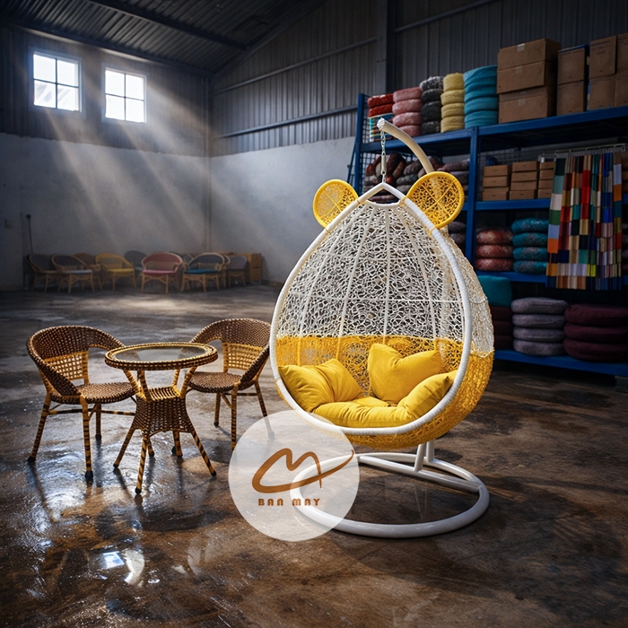 Bộ Bàn Ghế Xích Đu Tai Gấu Cao Cấp, Thiết Kế Độc Đáo Cho Sân Vườn