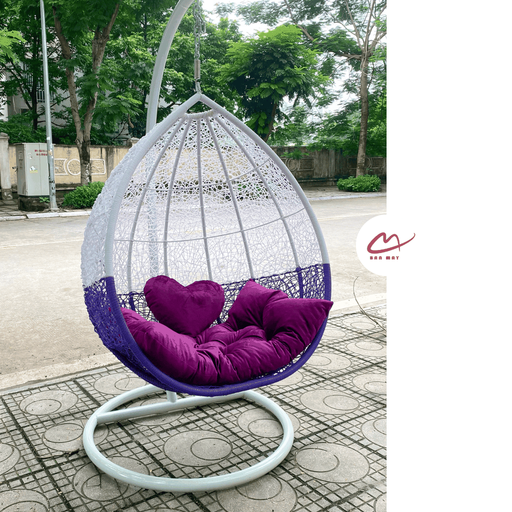 Xích đu giọt nước mix màu trắng - tím