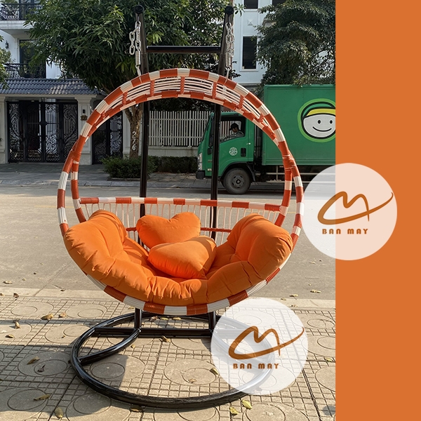 Xích Đu Ngoài Trời Song Nguyệt Cần Kép – Biểu Tượng Hình Khối Cho Không Gian Sân Vườn