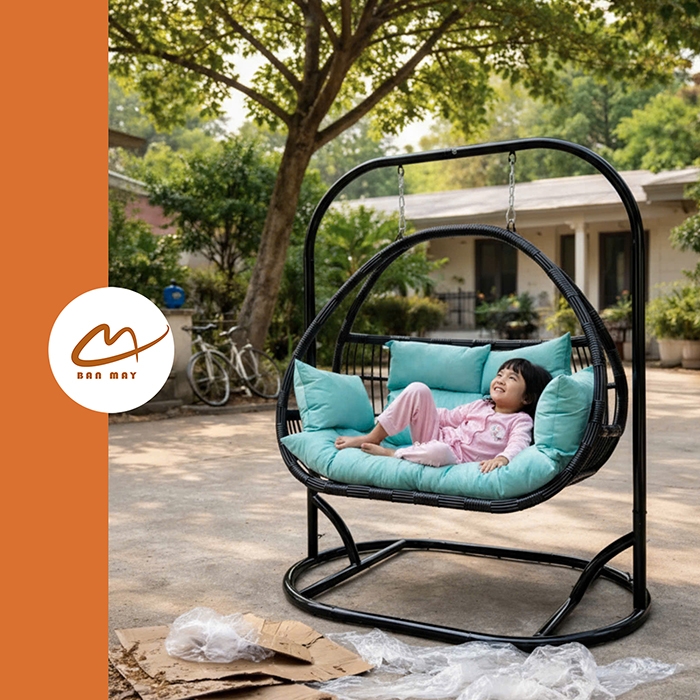 Xích Đu Sân Vườn Chịu Nắng Mưa - Mẫu Xích Đu Đẹp Ngoài Trời Bản Mây