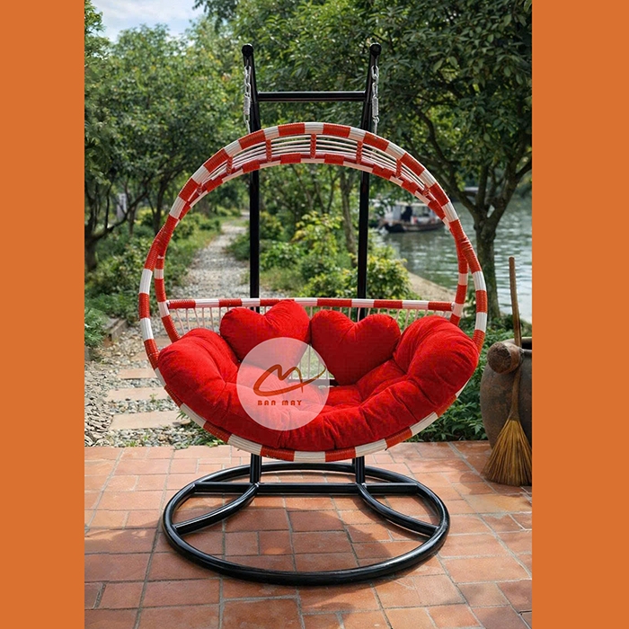 Xích Đu Ngoài Trời Song Nguyệt Cần Kép – Biểu Tượng Hình Khối Cho Không Gian Sân Vườn