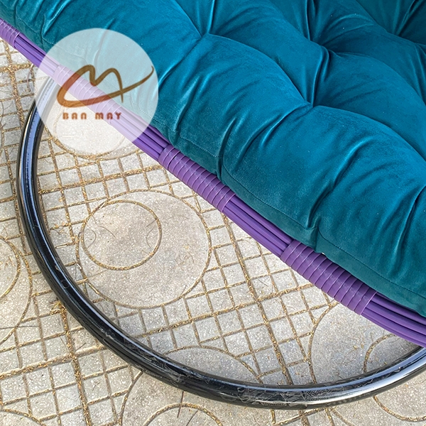 Xích Đu Thư Giãn Cần Kép Bản Mây - Xích Đu Mây Nhựa Chịu Tải 300kg