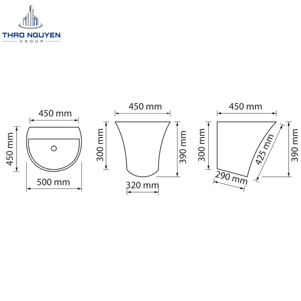 Chậu Lavabo Liền Chân OSETER OS1-226