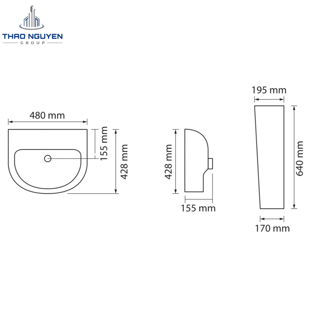 Chậu Lavabo Chân Đứng OSETER OS1-223 Kèm Chân Chậu OS2-552