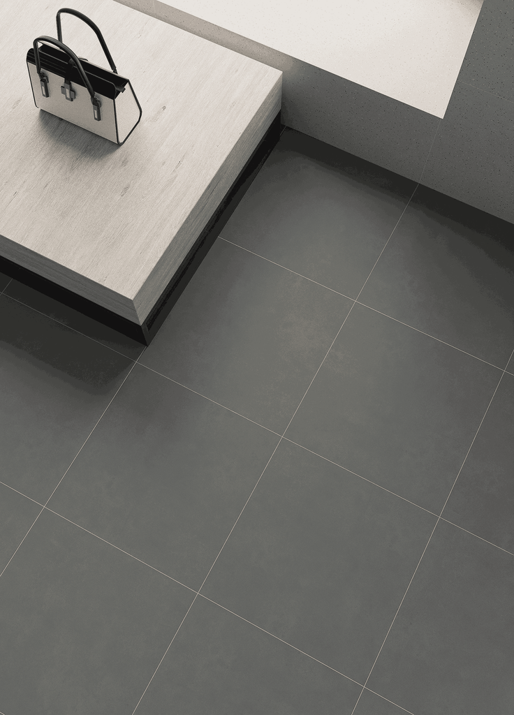 Gạch Ấn Độ 600x600 men Matt Porcelain RAW SLATE GREY