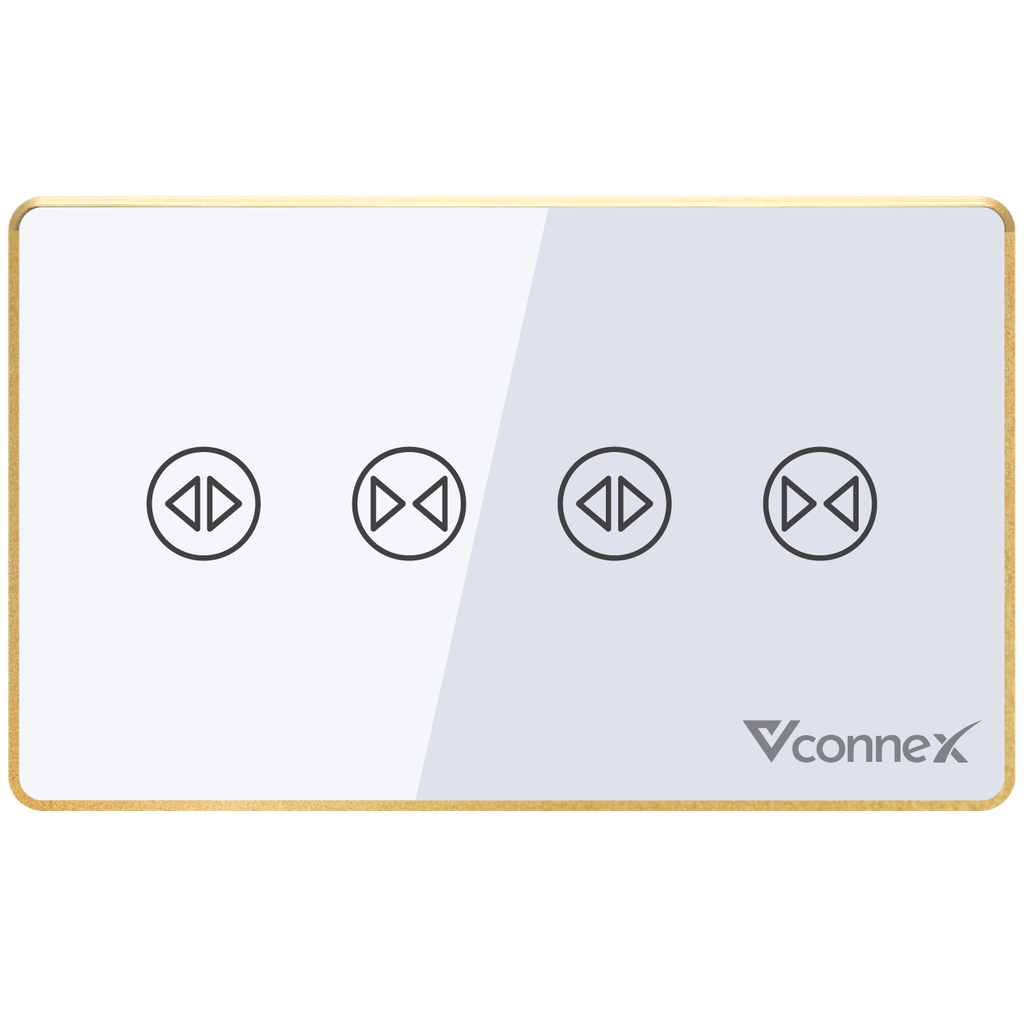 Công tắc rèm đôi viền nhôm Vconnex VCN-WS2CL